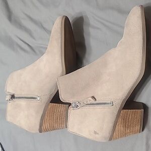 Frye LP Taupe Type Color Suede Leather Ankle Zip Booties 10M
